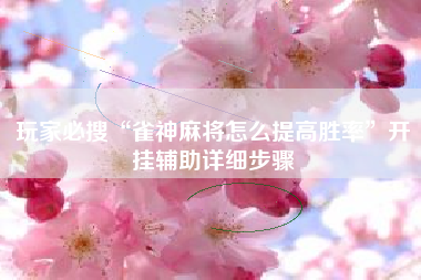 玩家必搜“雀神麻将怎么提高胜率”开挂辅助详细步骤