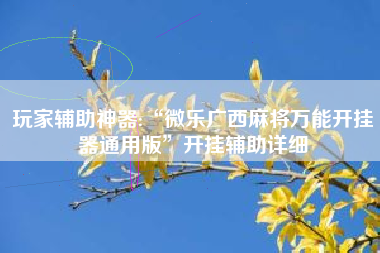 玩家辅助神器:“微乐广西麻将万能开挂器通用版”开挂辅助详细