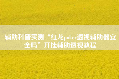 辅助科普实测“红龙poker透视辅助器安全吗	”开挂辅助透视教程
