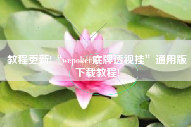 教程更新!“wepoker底牌透视挂	”通用版下载教程!