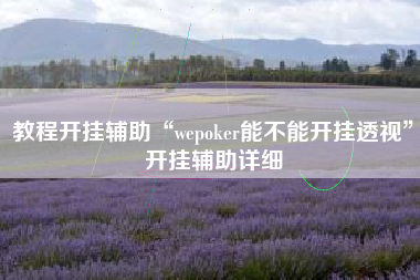 教程开挂辅助“wepoker能不能开挂透视”开挂辅助详细