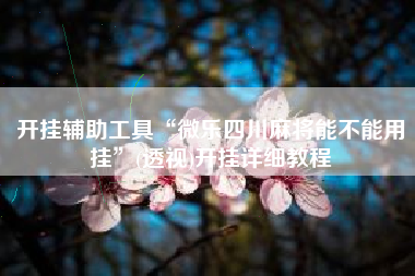 开挂辅助工具“微乐四川麻将能不能用挂”(透视)开挂详细教程