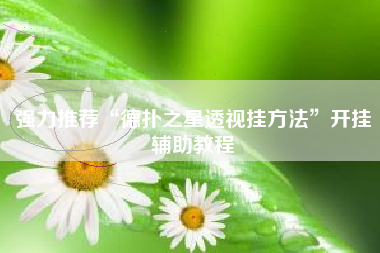 强力推荐“德扑之星透视挂方法”开挂辅助教程