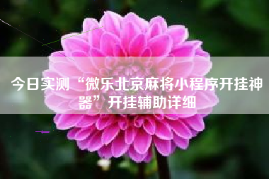 今日实测“微乐北京麻将小程序开挂神器	”开挂辅助详细