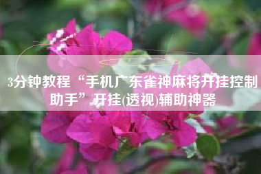 3分钟教程“手机广东雀神麻将开挂控制助手	”开挂(透视)辅助神器