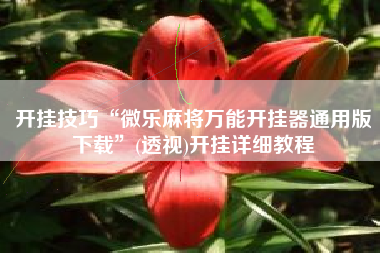 开挂技巧“微乐麻将万能开挂器通用版下载	”(透视)开挂详细教程