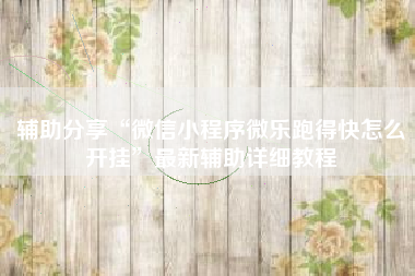 辅助分享“微信小程序微乐跑得快怎么开挂	”最新辅助详细教程