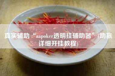 真实辅助“aapoker透明挂辅助器”(助赢详细开挂教程)