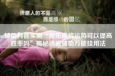 辅助科普实测“微乐麻将运势可以提高胜率吗”揭秘透视辅助万能挂用法