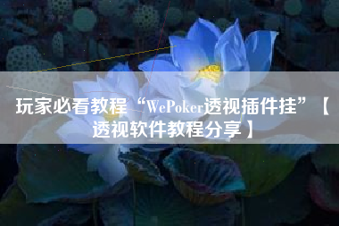 玩家必看教程“WePoker透视插件挂	”【透视软件教程分享】