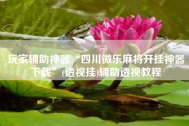 玩家辅助神器“四川微乐麻将开挂神器下载”(透视挂)辅助透视教程