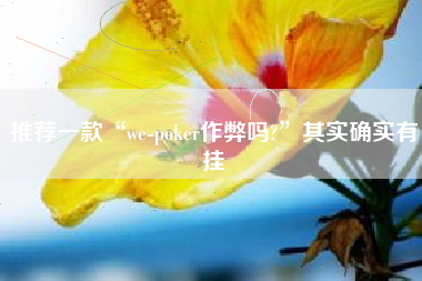 推荐一款“we-poker作弊吗?”其实确实有挂