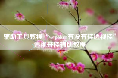 辅助工具教程“wepoker有没有挂透视挂	”透视开挂辅助教程