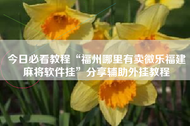 今日必看教程“福州哪里有卖微乐福建麻将软件挂	”分享辅助外挂教程