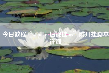 今日教程“wepoker透视挂ios	”附开挂脚本详细