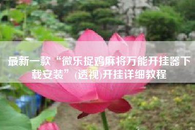 最新一款“微乐捉鸡麻将万能开挂器下载安装”(透视)开挂详细教程