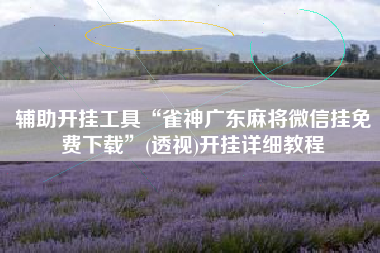 辅助开挂工具“雀神广东麻将微信挂免费下载”(透视)开挂详细教程