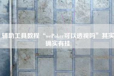 辅助工具教程“wePoker可以透视吗”其实确实有挂