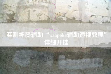 实测神器辅助“waapoke辅助透视教程”详细开挂
