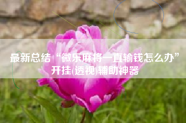 最新总结“微乐麻将一直输钱怎么办”开挂(透视)辅助神器