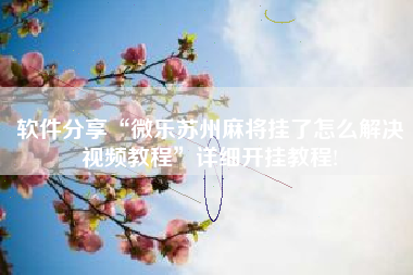 软件分享“微乐苏州麻将挂了怎么解决视频教程	”详细开挂教程!