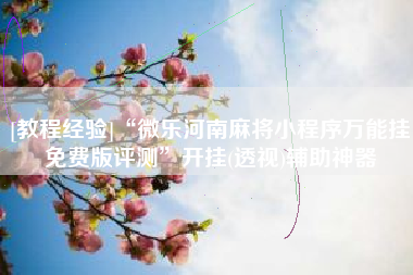 [教程经验]“微乐河南麻将小程序万能挂免费版评测”开挂(透视)辅助神器