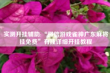 实测开挂辅助:“微信游戏雀神广东麻将挂免费	”有挂详细开挂教程