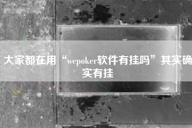 大家都在用“wepoker软件有挂吗”其实确实有挂