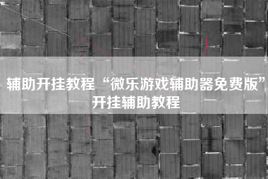 辅助开挂教程“微乐游戏辅助器免费版”开挂辅助教程