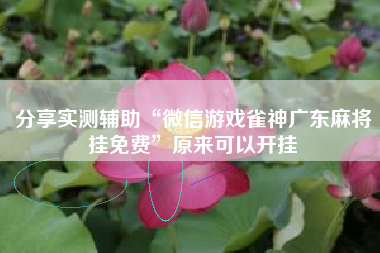 分享实测辅助“微信游戏雀神广东麻将挂免费”原来可以开挂