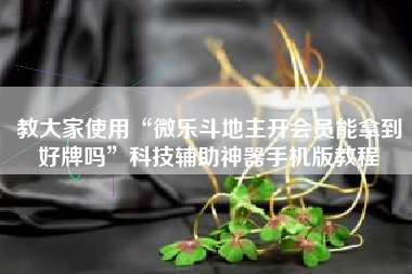 教大家使用“微乐斗地主开会员能拿到好牌吗”科技辅助神器手机版教程
