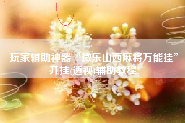 玩家辅助神器“微乐山西麻将万能挂”开挂(透视)辅助教程!