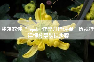 我来教你“wepoker作弊开挂透视	”透视挂!详细分享装挂步骤