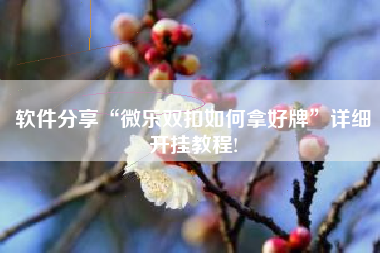 软件分享“微乐双扣如何拿好牌”详细开挂教程!