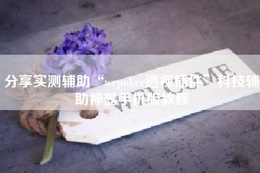 分享实测辅助“wepoker透视插件	”科技辅助神器手机版教程