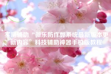 实测辅助“微乐防作弊系统最新版本更新内容”科技辅助神器手机版教程