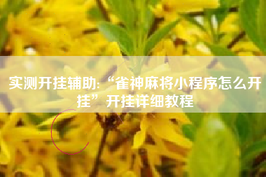 实测开挂辅助:“雀神麻将小程序怎么开挂”开挂详细教程