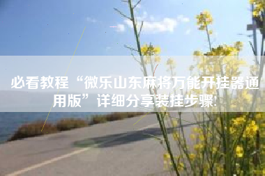 必看教程“微乐山东麻将万能开挂器通用版	”详细分享装挂步骤!