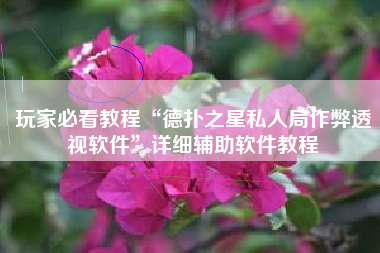 玩家必看教程“德扑之星私人局作弊透视软件”详细辅助软件教程