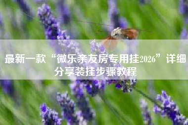 最新一款“微乐亲友房专用挂2026”详细分享装挂步骤教程
