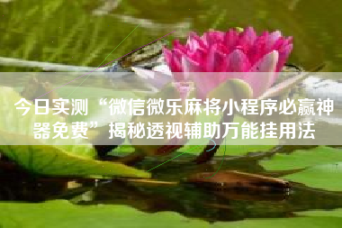 今日实测“微信微乐麻将小程序必赢神器免费”揭秘透视辅助万能挂用法