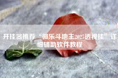 开挂器推荐“微乐斗地主2025透视挂”详细辅助软件教程