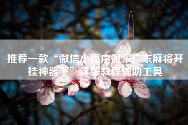 推荐一款“微信小程序微乐广东麻将开挂神器下	”详细教程辅助工具