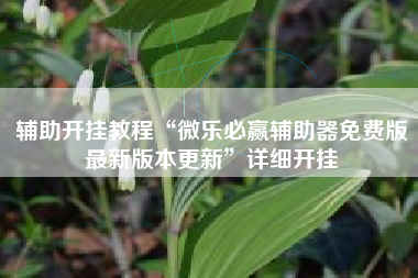 辅助开挂教程“微乐必赢辅助器免费版最新版本更新	”详细开挂