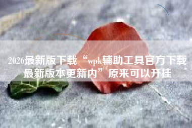 2026最新版下载“wpk辅助工具官方下载最新版本更新内	”原来可以开挂