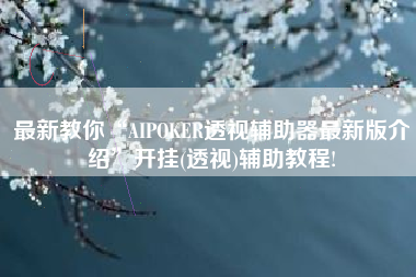 最新教你“AIPOKER透视辅助器最新版介绍”开挂(透视)辅助教程!