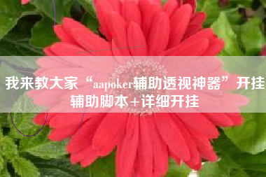 我来教大家“aapoker辅助透视神器”开挂辅助脚本+详细开挂