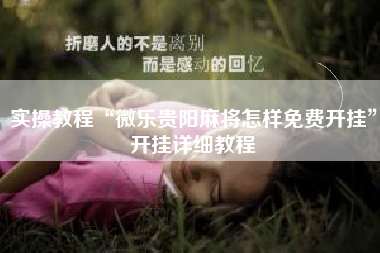 实操教程“微乐贵阳麻将怎样免费开挂”开挂详细教程