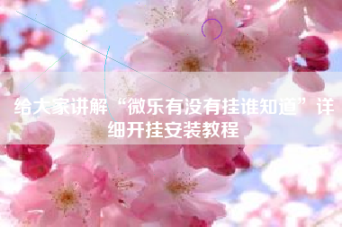 给大家讲解“微乐有没有挂谁知道	”详细开挂安装教程