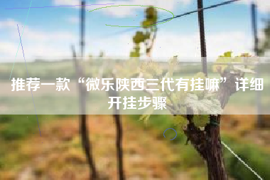 推荐一款“微乐陕西三代有挂嘛”详细开挂步骤